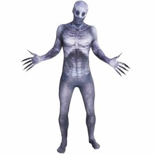 Costume mostro Halloween pasta inquietante morphsuit The Rake adulto leggenda urbana