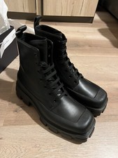 Stivali neri boots in pelle