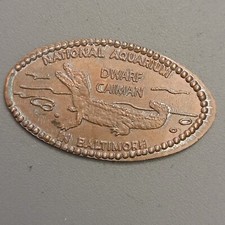 Penny pressato schiacciato allungato acquario nazionale vintage - caimano nano RITIRATO