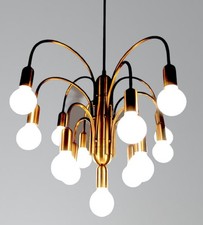 Lampadario vintage ottone 13