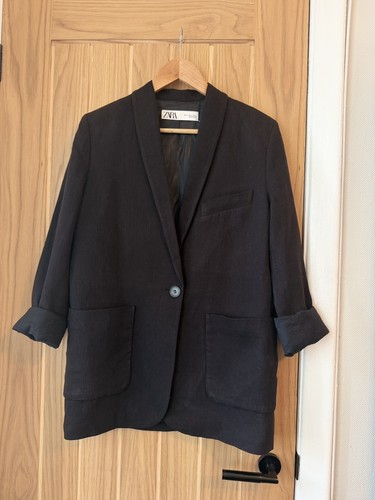 Blazer zara misto lino nero - zara,