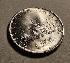 500 LIRE CARAVELLE 1966 - ITALIA, REPUBBLICA ITALIANA - ARGENTO 