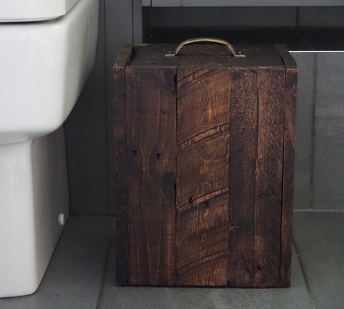 Pattumiera rustica legno - pattumiera,