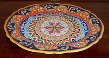 Deruta iTALIAN ceramica GEOMETRICO PIATTO OVALE 17"