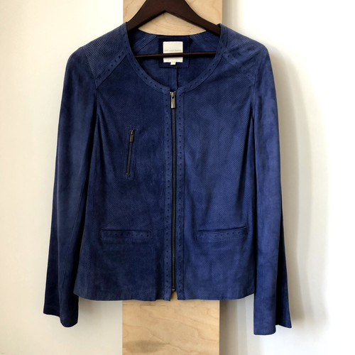 Giacca donna blu camoscio - giacca,