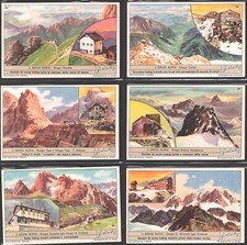 Figurine Liebig - Serie n. 1763 Completa (6 figurine) - Rifugi Alpini - Edizi...