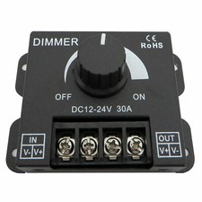 Dimmer LED PWM 12 - 24 Volt DC 30A alloggiamento in metallo dimmer rotante striscia LED regolatore