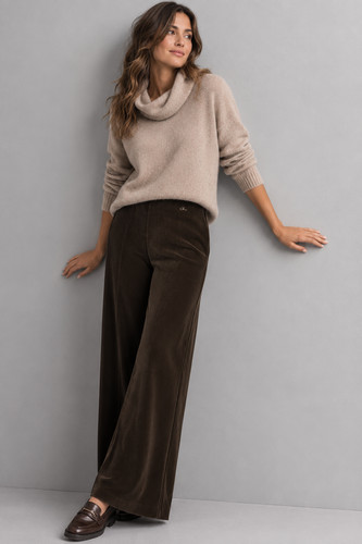 Pantalone donna perla velluto - pantalone,