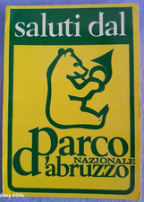Cartolina d'epoca Saluti dal Parco Nazionale d'Abruzzo Orso con Tromba 10x15cm