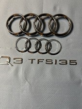 Originale Kit Anelli + Stemma + Logo Audi Q3 Cromato Anno 2019