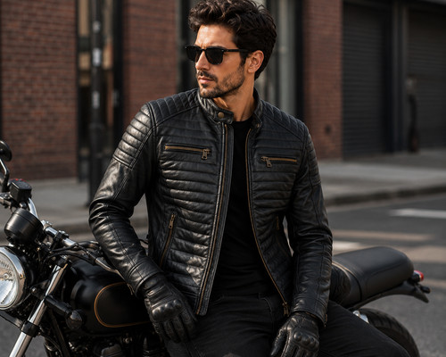 Giacca biker uomo - , vera