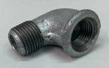GOMITO FEMMINA 1/2  MASCHIO 1/2 IN FERRO ZINCATO CURVA 90° RACCORDO IDRAULICA 
