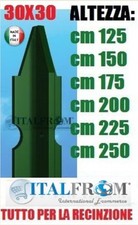 N°10-Palo Paletto Ferro Plastificato Verde Paletti a T Recinzione Rete Metallica