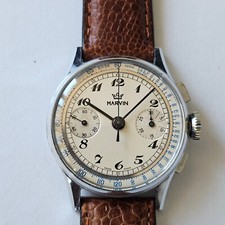 MARVIN-CRONO-RUOTA A COLONNE-VALJOUX 23-BITONALE-TUTTO FIRMATO-QUASI N.O.S.-RARO