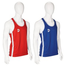GREEN HILL ELITE CANOTTA DA BOXE CANOTTIERA PUGILATO BLU ROSSA BOXING VEST