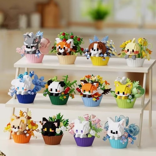Carino animale vaso bouquet - carino,