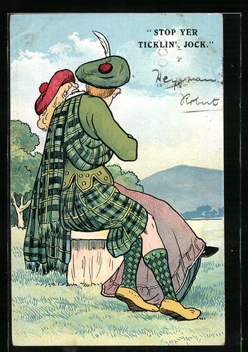 Cartolina scozzese kilt - scozzese,