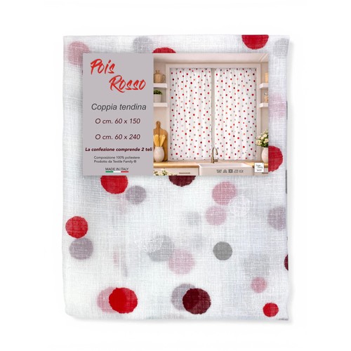 Coppia tendine vetro pois - coppia,