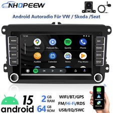 CarPlay 2+64 GB Android 15 autoradio GPS BT per VW Golf 5 6 Polo 6R Passat Tiguan