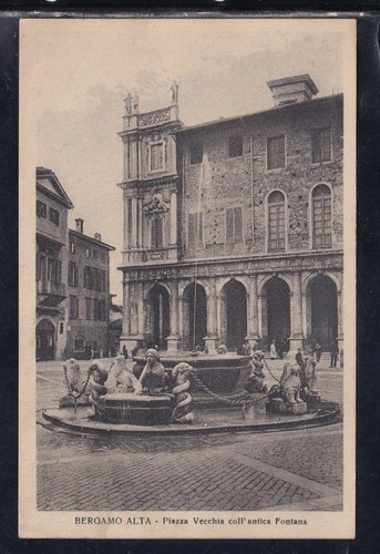 Cartolina bergamo alta piazza - bergamo,
