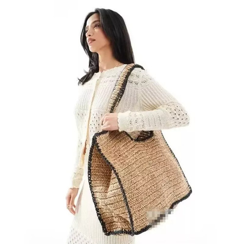 Borsa paglia intrecciata - borsa,