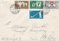 1951 SVIZZERA Zum. PP 51/53+55 su lettera primi giorni di utilizzo