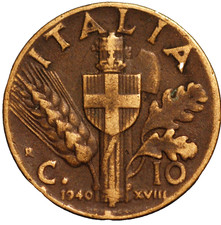 Italy 10 Centesimi 1940R Yr