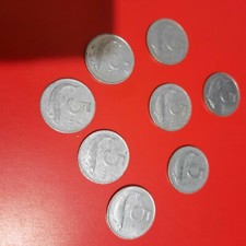 monete  da cinque lire ,tenute bene ,1968/1952/1951/1953/1976/1952/1955/1972