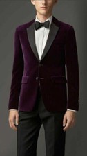 Men Purple Smoking Jacket