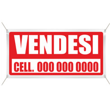 BANNER STRISCIONE VENDESI AFFITTASI PERSONALIZZATO CARTELLO CON OCCHIELLI BN02