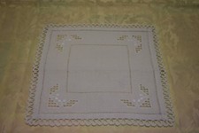 3 centri lino grosso punto quadro M.B. cm. 25x26 B25  ^