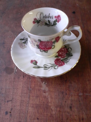 Vintage tazzina floreale - vintage, mese
