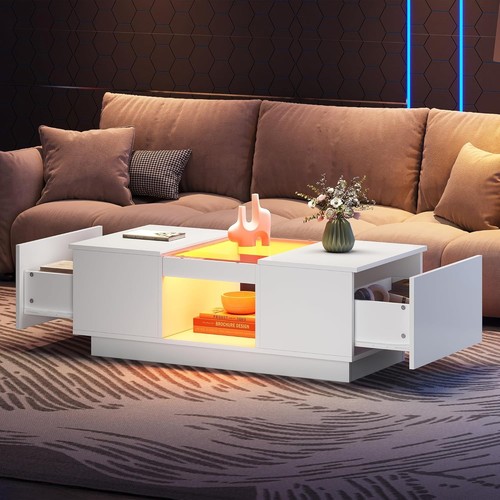 Tavolino caffè led bianco - tavolino,