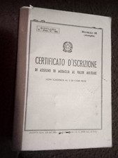 1966 certificato d’iscrizione assegno medaglia al valor militare durante 2gm