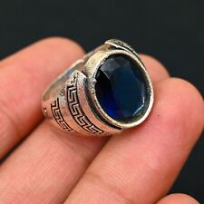 Anello uomo zaffiro blu