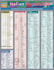 Italian Vocabulary Laminate Reference Chart by Joseph Abraham Levi
