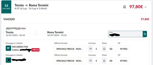 Biglietto treno trenitalia - treno,