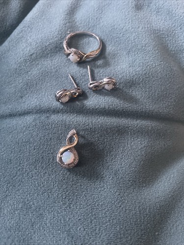 Anello oro argento - argento, opale