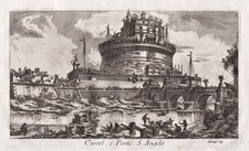 Castel Sant'Angelo Engelsburg Roma Rom Incisione In Rame 1760