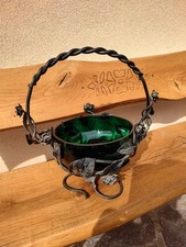 Vaso Vetro E Ferro Battuto