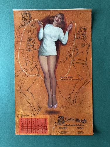 Antiguo hoja calendario - , junio