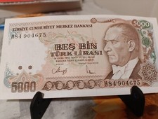 TURCHIA 5.000 lirasi - lira turca - banconota FDS