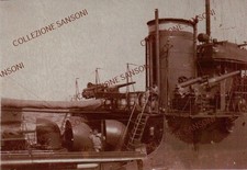 FOTO 1920ca  NAVE DA GUERRA ITALIANA - REGIA MARINA - CANNONI