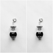 2 Ciondoli per orecchini portafortuna su coccu da 14 mm con bottone sardo