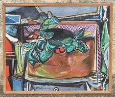 Ettore Fico (Piatto Biellese 1917 - Torino 2004). "Natura morta 1964". Olio tela