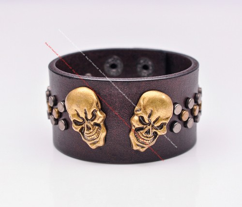 Braccialetto pelle ottone - braccialetto,