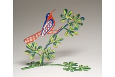 David Gerstein Art Song bird scultura in metallo taglio laser acciaio spedizi...