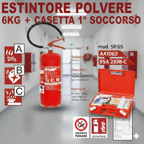 Estintore polvere 6kg - estintore,