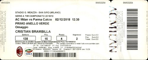 Biglietto stadio milan vs - milan,