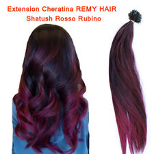 EXTENSION CHERATINA shatush rosso capelli VERI 53cm 100% Remy Hair 0,5 grammo
